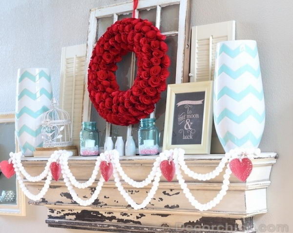 Valentine Mantel Decorating Ideas10 Ways To Decorate - Valentine’s Day Garlands Decorations