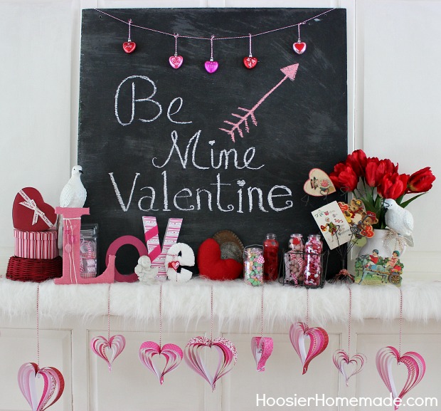 “Be Mine” and decorated with a little colorful garland.