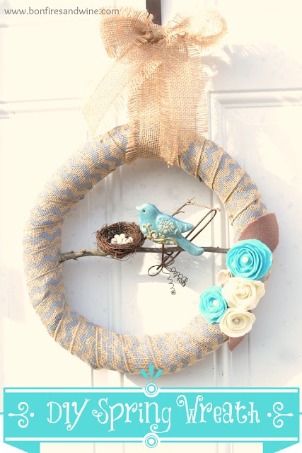 Blue Bird Nest Wreath.