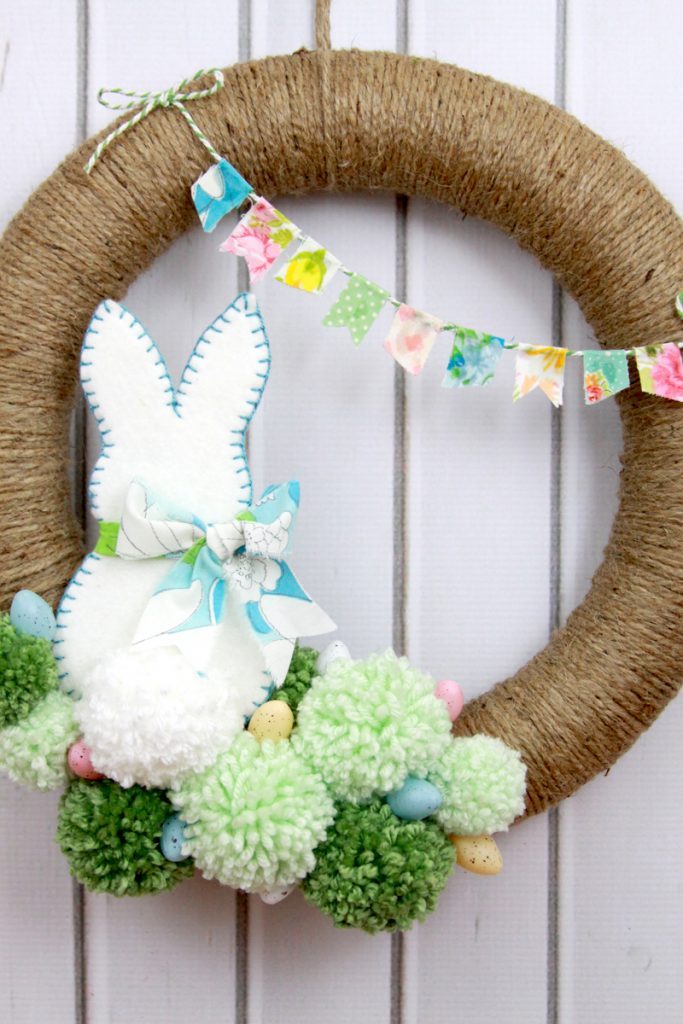 Bunnytails and Bunting Wreath.