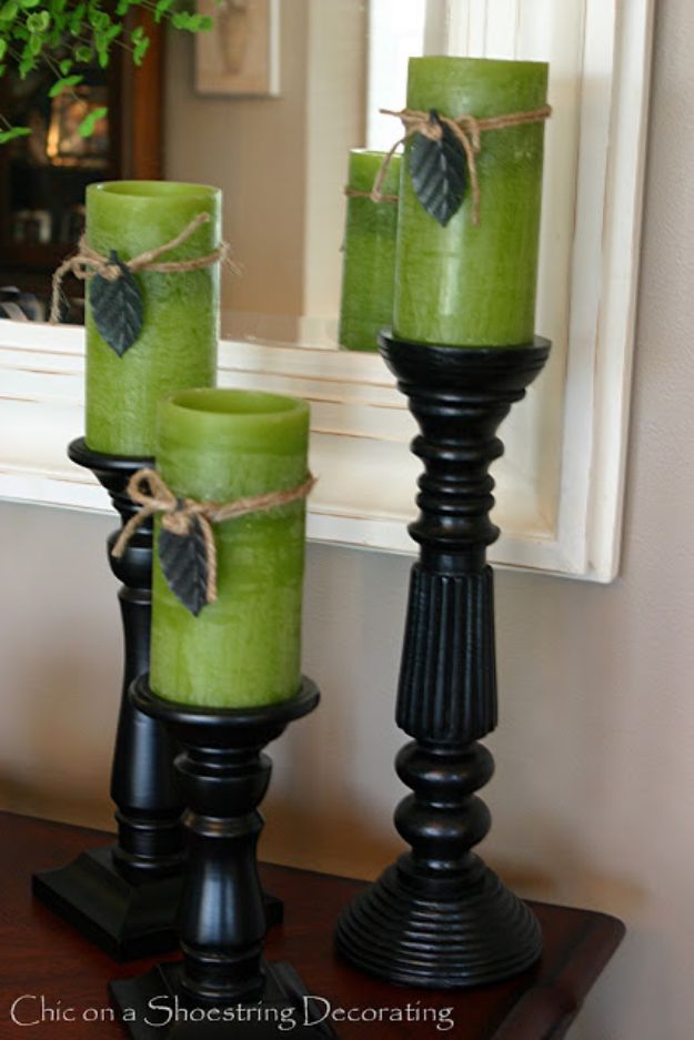 Chic Green Candles Decor for St. Patrick Day.