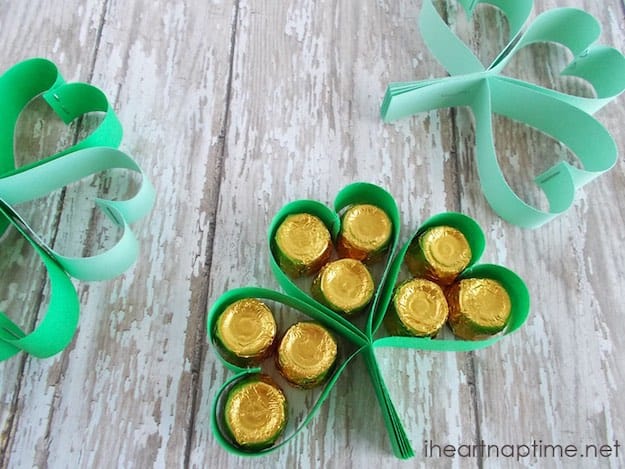 Clover treats on coffee table.