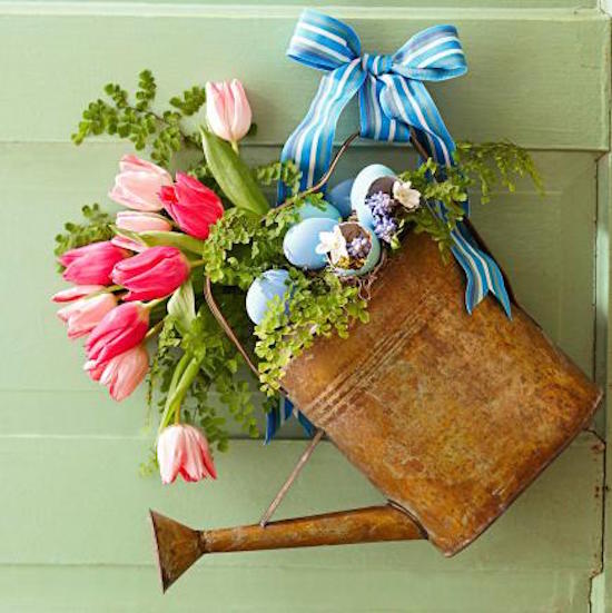 DIY Watering Can Rustic Door Decor.