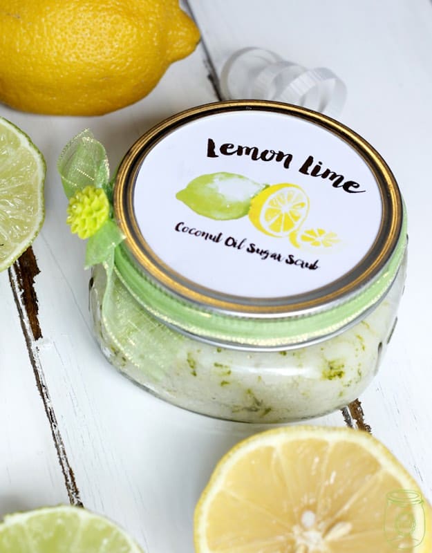 DIY coconut lemon lime sugar scrub.