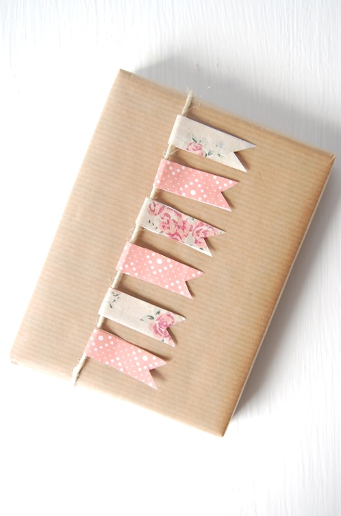 Decorate gift boxes with washi tape.