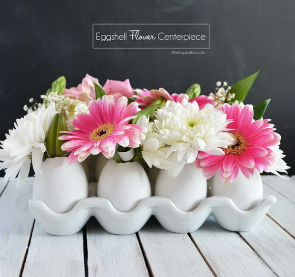 Eggshell Flower Centerpiece.