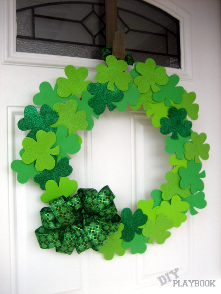 Get Crafty with a Fourleaf Clover Wreath.