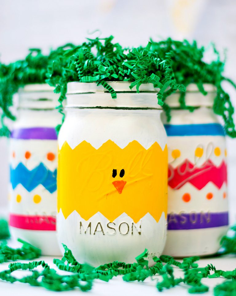 Hand painted Peeps Mason Jars.