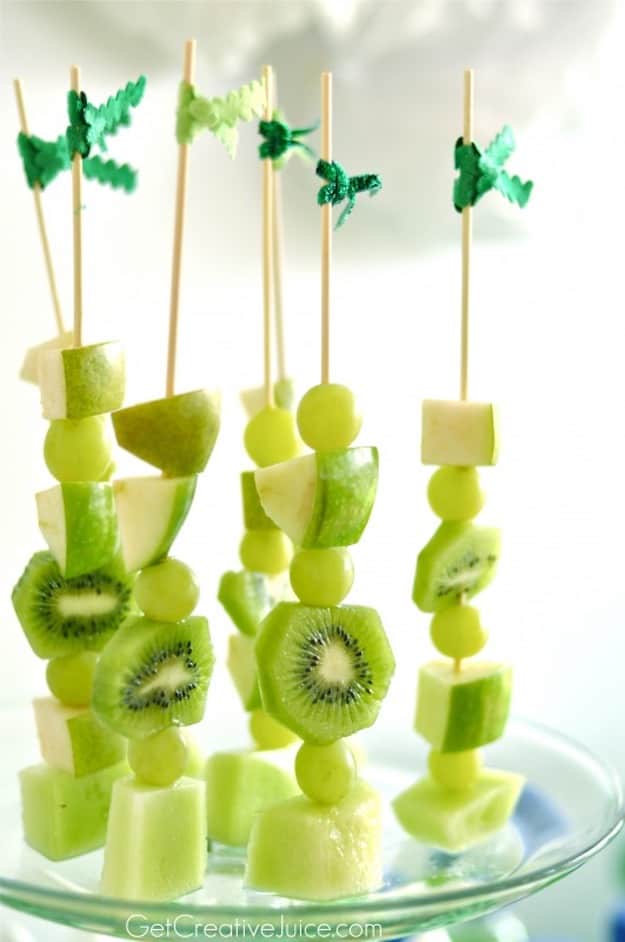 Healthy fruit skewers are great appetizer.