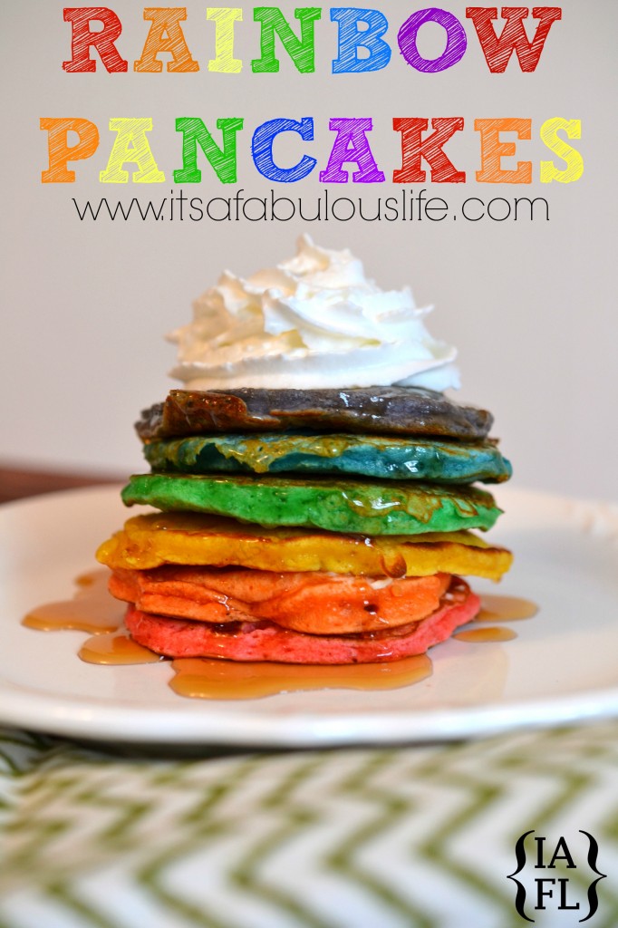 Lovely rainbow pancakes.