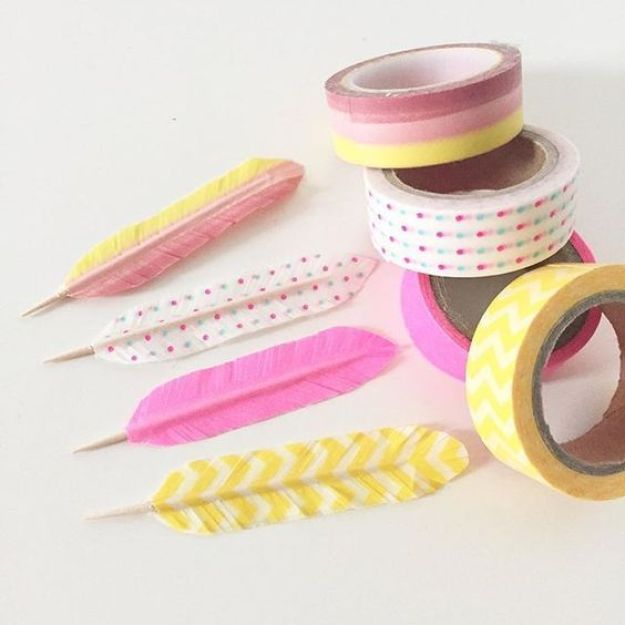 Make Washi Tape Feathers.