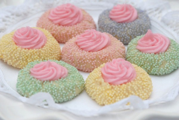Pastel Thumbprint Cookies.