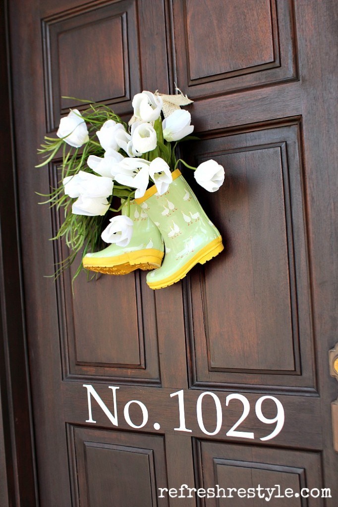 Rainboots and Tulips.