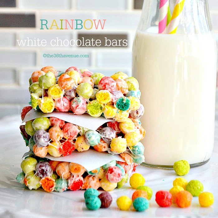 Rainbow White Chocolate Rainbow Bars.