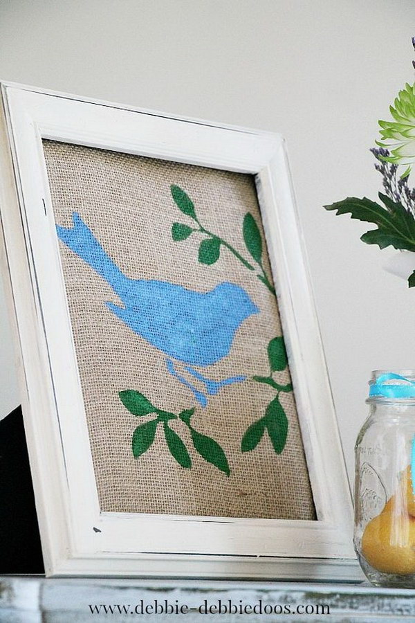Spring Burlap Art.
