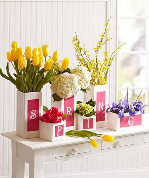 Spring Chalkboard Vases.