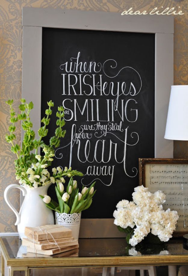 St. Patrick’s Day Chalkboard Decor.