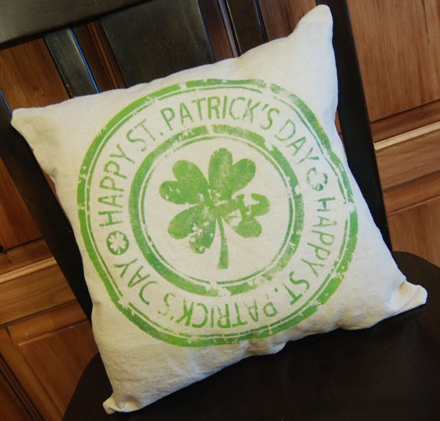 Stenciled St. Patrick’s Day Pillow.