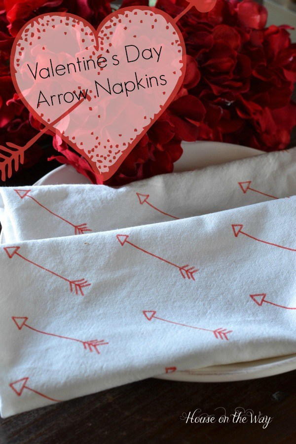 Valentine’s Day Arrow napkins.