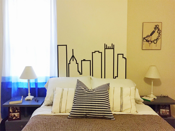 Add a washi tape headboard to your bedroom!