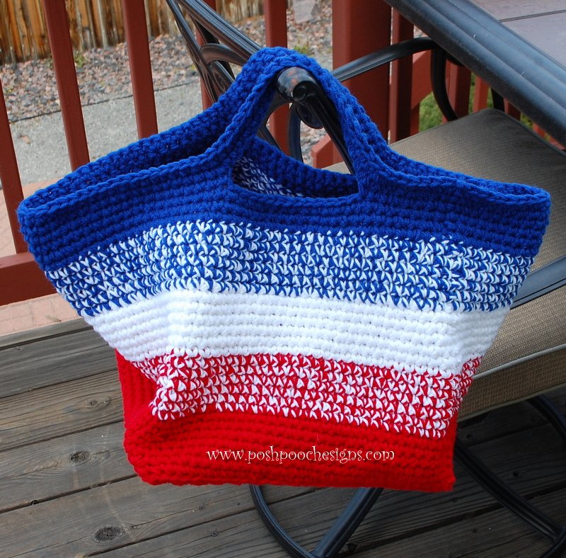 American Striped Crochet Bag.