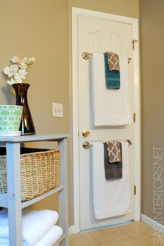 Bathroom door to hang towels.