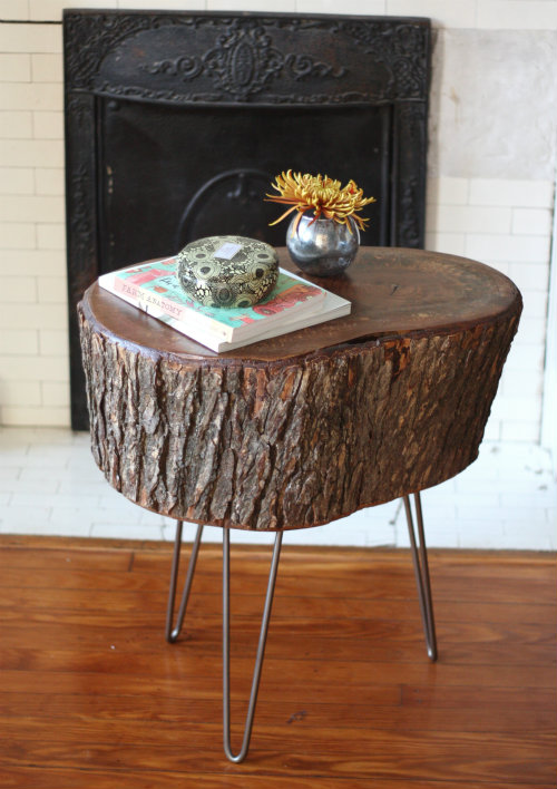 Build rustic end table.