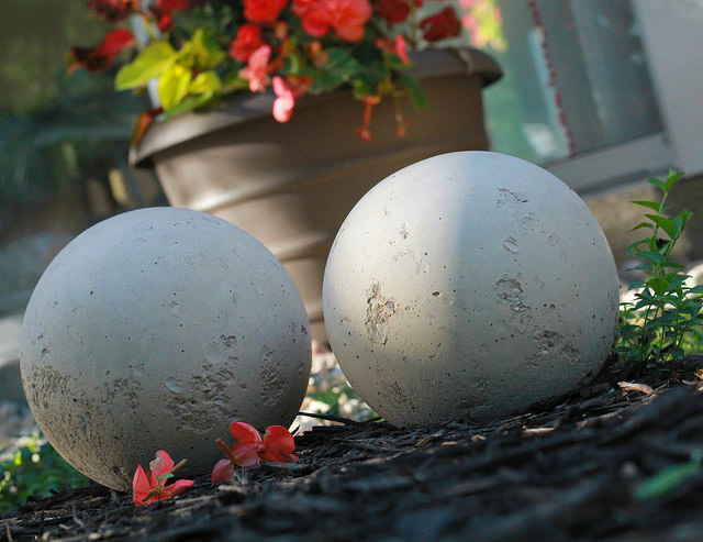Cement Garden Balls.