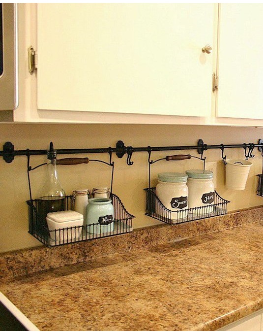 Clever Backsplash Storage.