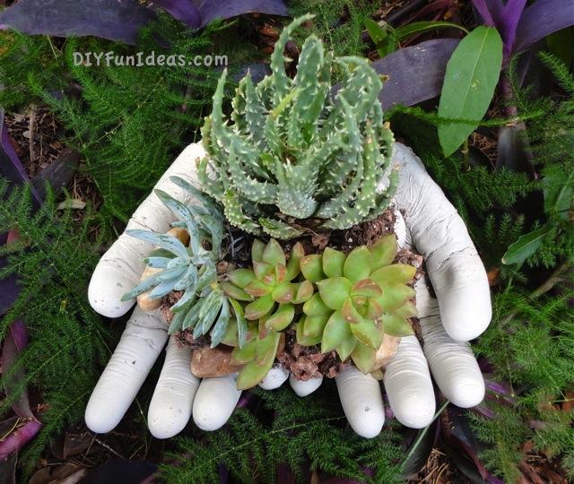 Concrete Hand Planter.