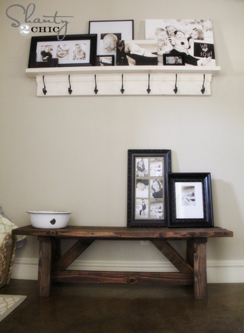 Create this lovely bench for your entryway.