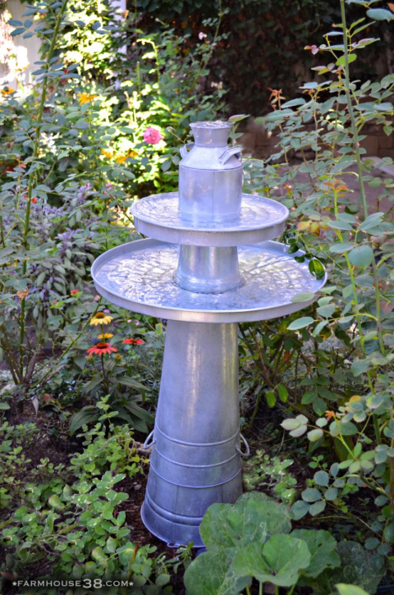 DIY Galvanized Pedestal Fountain.