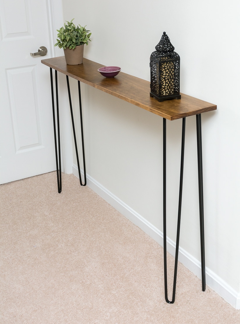 DIY Hairpin Leg Console Table.