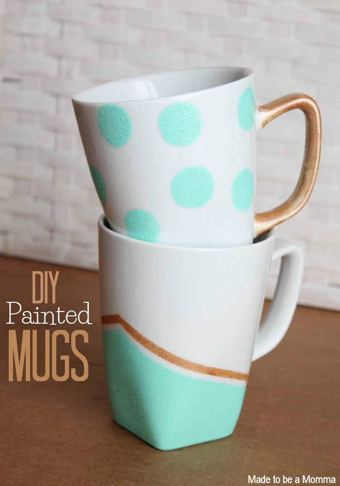 DIY Painted Mugs.