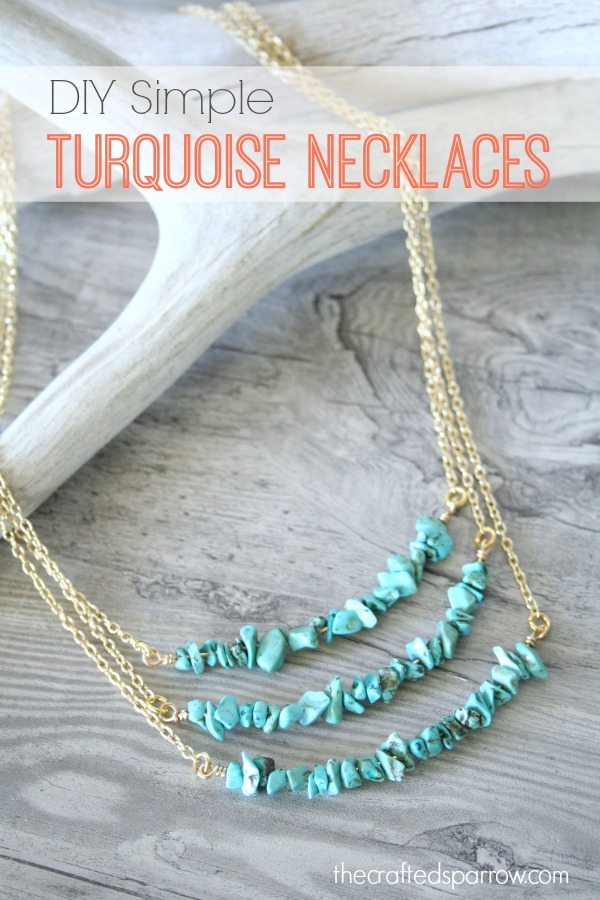 DIY Simple Turquoise Necklaces.