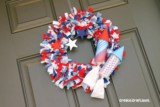 Firecracker Rag Wreath.