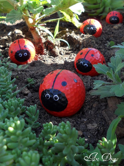 Golf Ball Ladybugs.