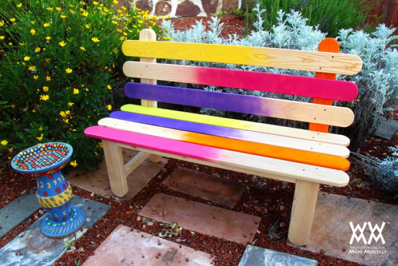 How cute is this popsicle stick bench.