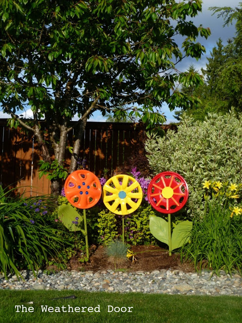 Hubcap Flowers.