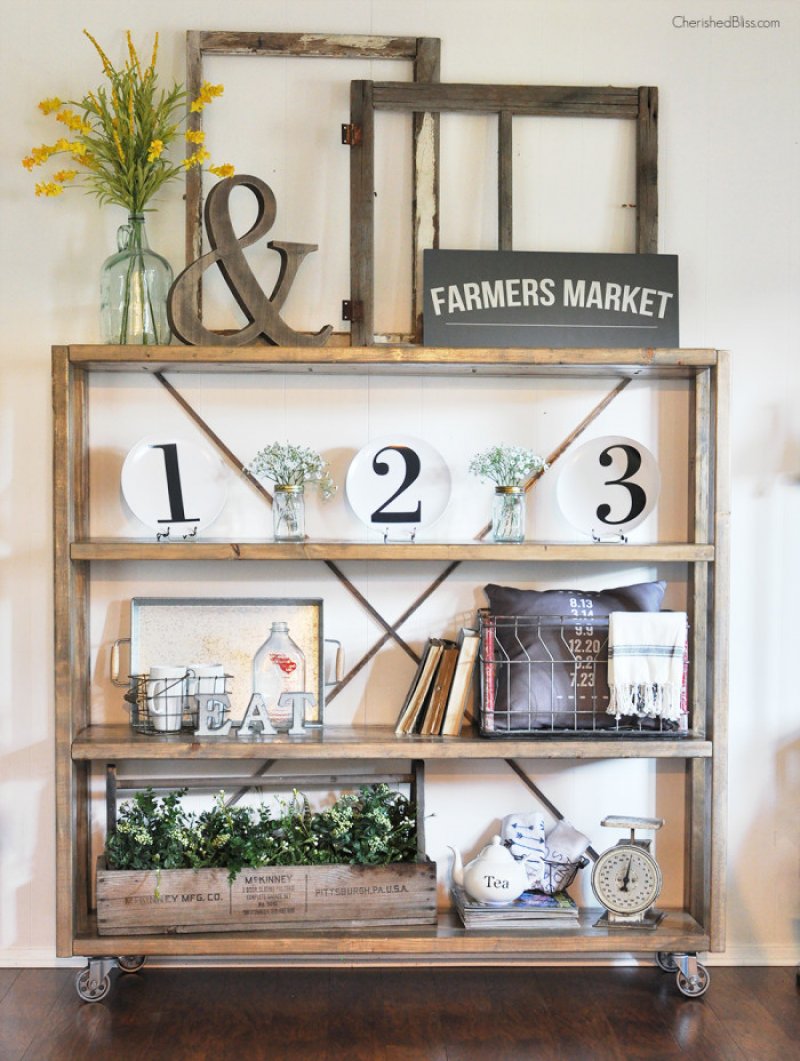 Make a DIY rolling bookshelf.