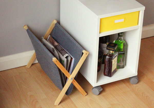 Minimalist DIY magazine rack.