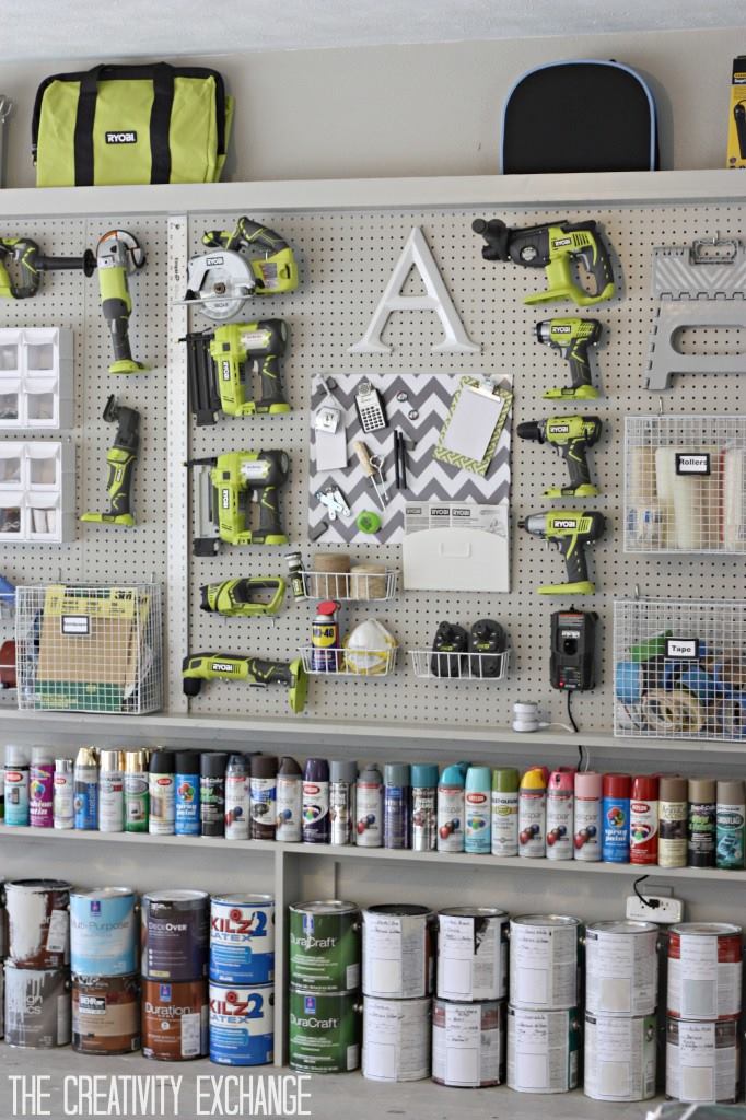 Organizing the Garage with DIY Pegboard Storage Wall.