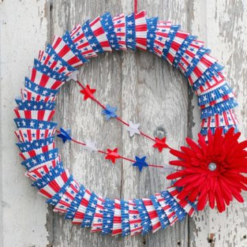 Patriotic Cupcake Liner Wreath.