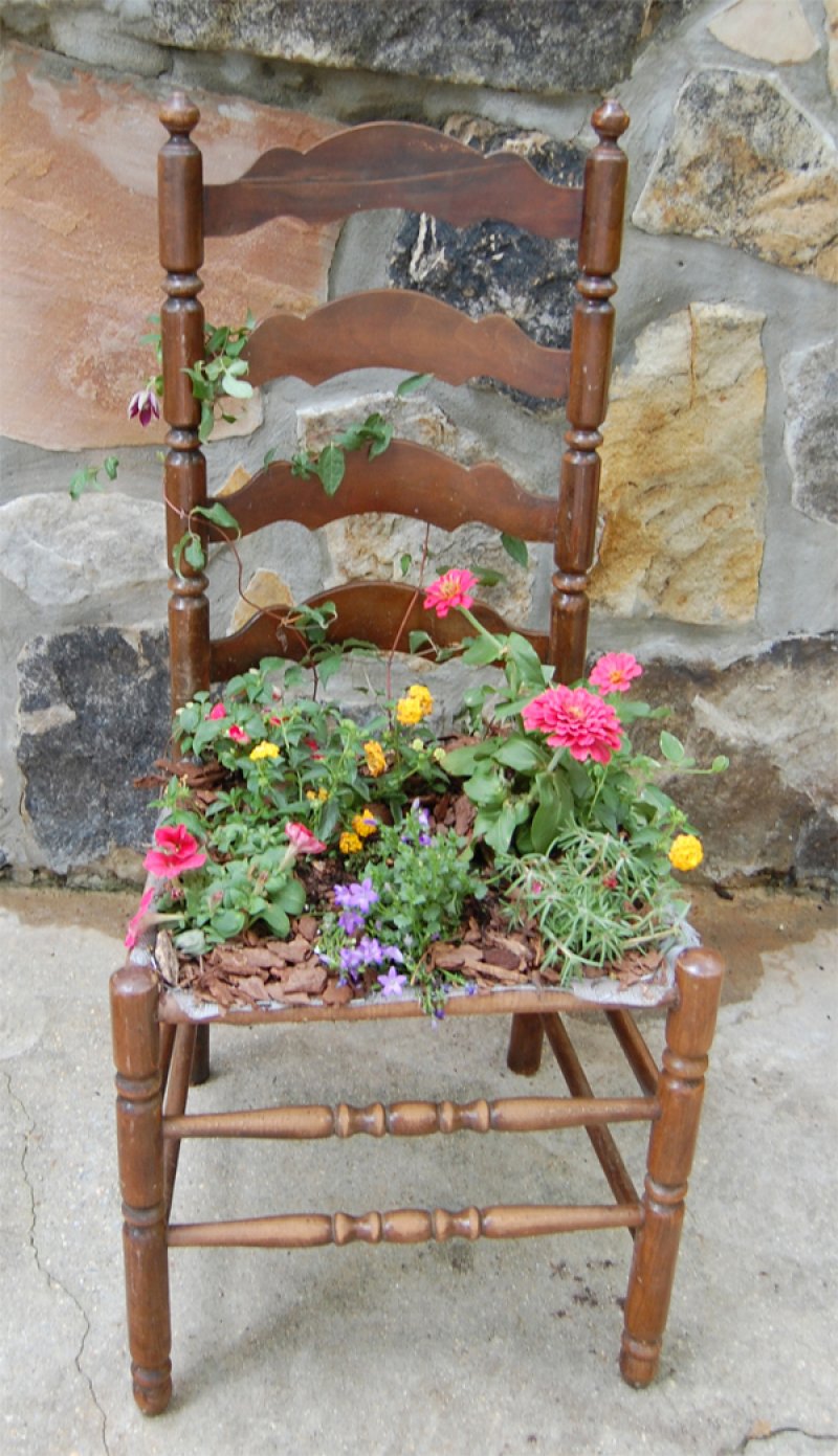 Recycle an Unused Chair into a Flower Planter.