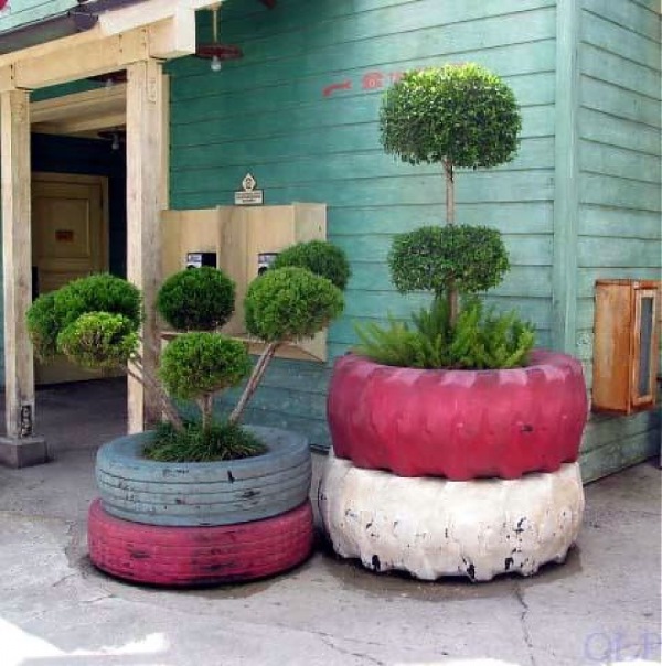 Recycled Tire Planters.