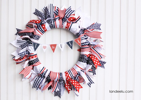 Red, White, and Blue Ribbon Wreath.