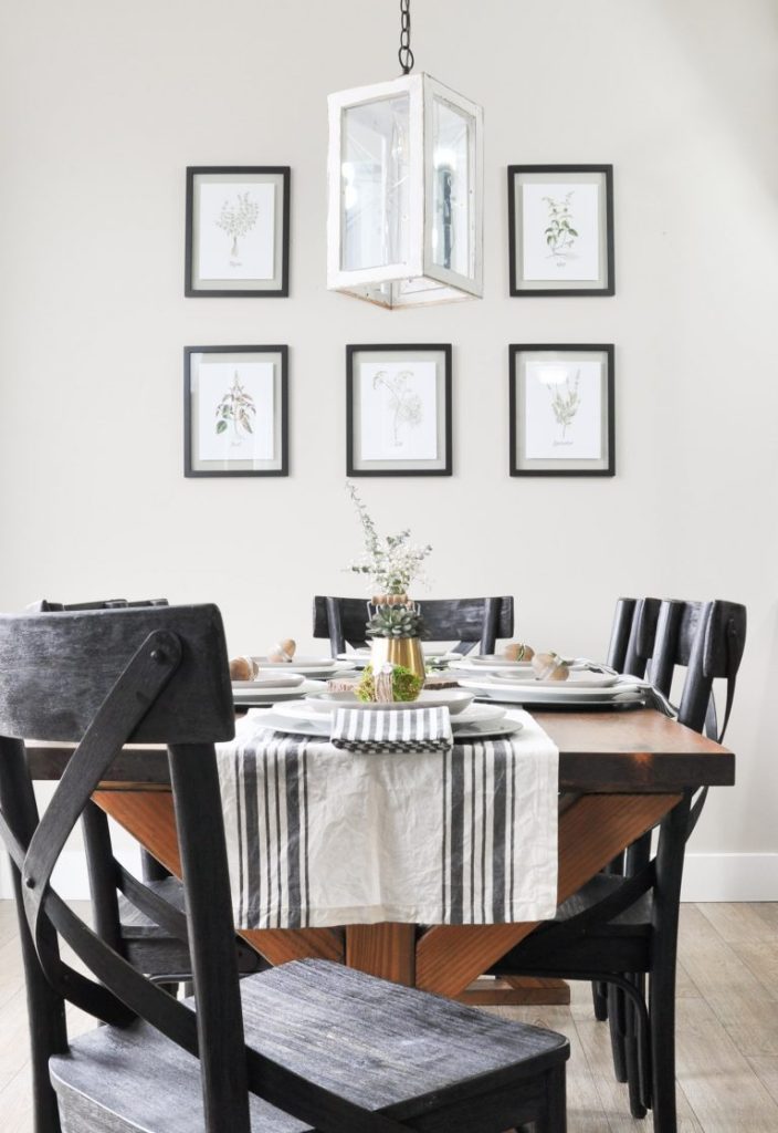Simple Modern Easter Tablescape.