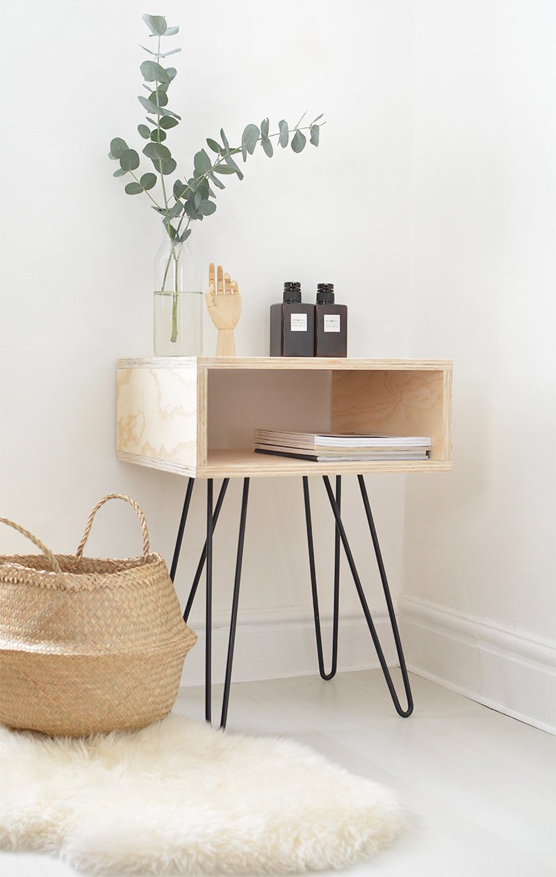 Simple mid century inspired nightstand.