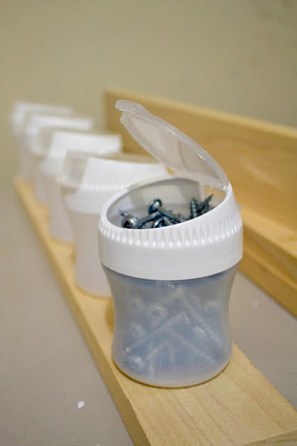 Store Screws and Nails in Gum Containers.
