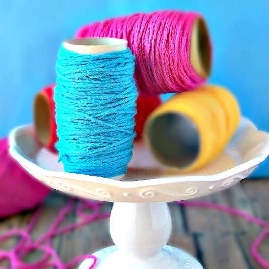 Toilet Paper Roll Yarn Holders.